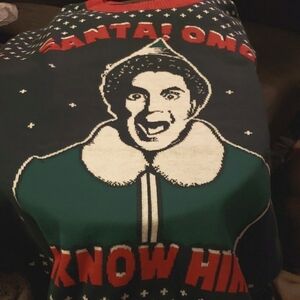 Elf Buddy SANTA! OMG I KNOW HIM! Ugly Christmas Sweater Size M